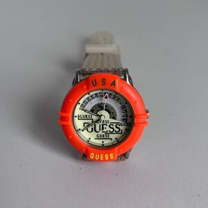 Guess Orange Date Display Analog Watch